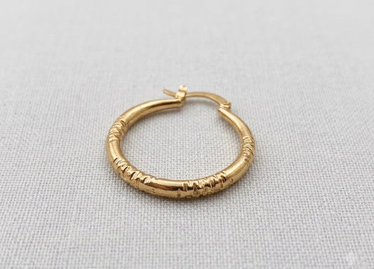 Golden Textured Hoop Earrings