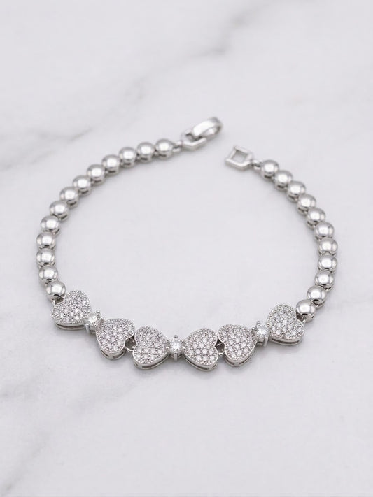 Silver Heart Charm Bracelet