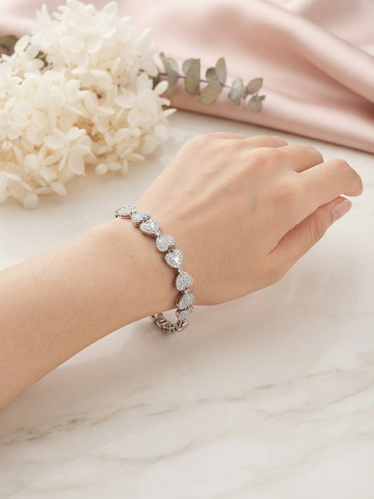 Silver Heart Charm Bracelet